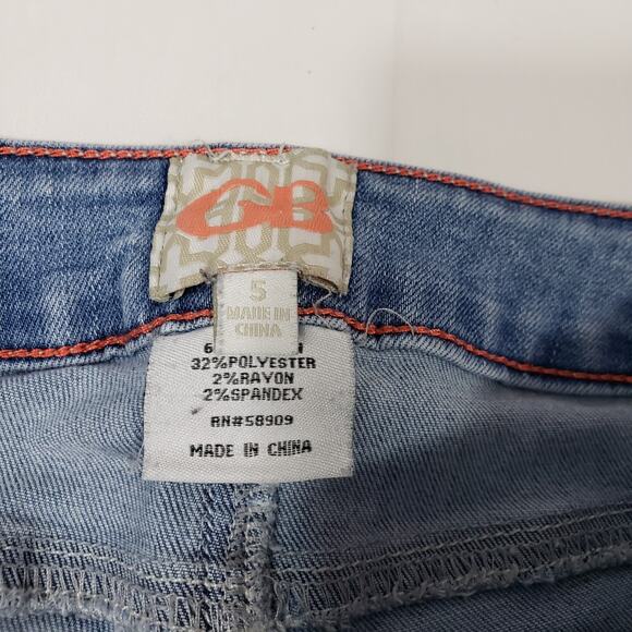 GB Light Wash Cropped Skinny Jean Raw Hem Women's Size 5 Boho Western BP170101 - Picture 4 of 10